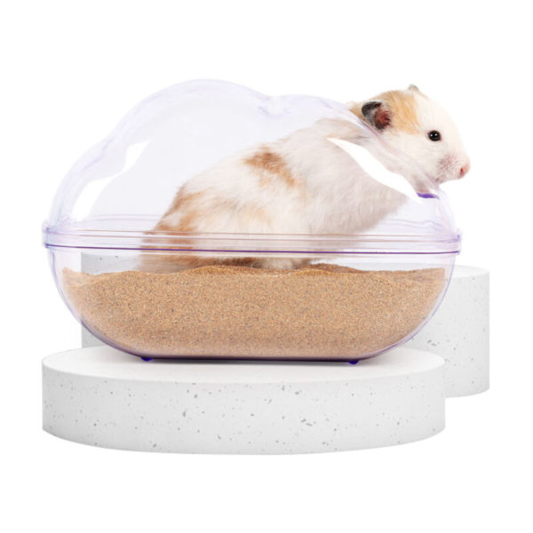 Perle Rare - Hamster Sand Bath, Transparent Hamster Sand Bath with Shovel, Cage Accessories for Guinea Pig, Gerbil, Dwarfs (m)