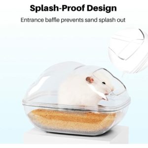 Perle Rare - Hamster Sand Bath, Transparent Hamster Sand Bathtub with Shovel, Cage Accessories for Guinea Pig, Gerbil, Dwarfs (l)