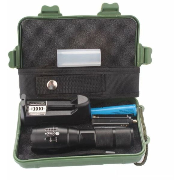Perle Raregb - Flashlight, Kit XML-T6 L2 Rechargeable Flashlight Kit A100 with Zoom Telescopic Mini-