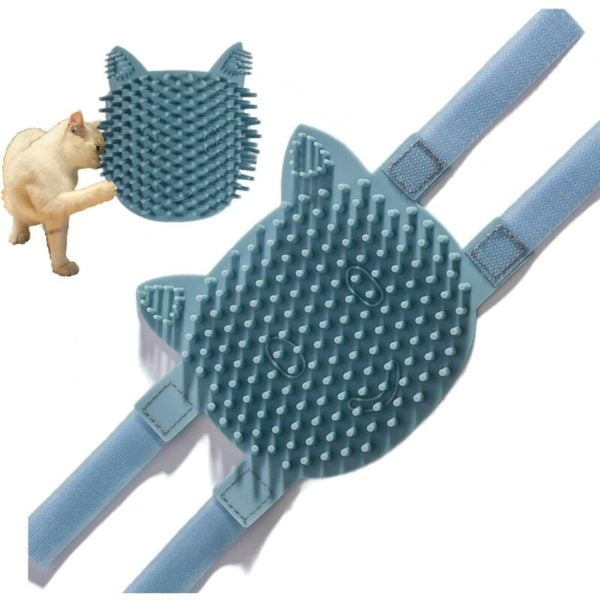 Pet Cat Self-Care Comb Brush - Multi Tool Catnip Wedge Massage Gloves for Kitten Puppy Extra Soft Silicone Pins for Trimming Loose Hair