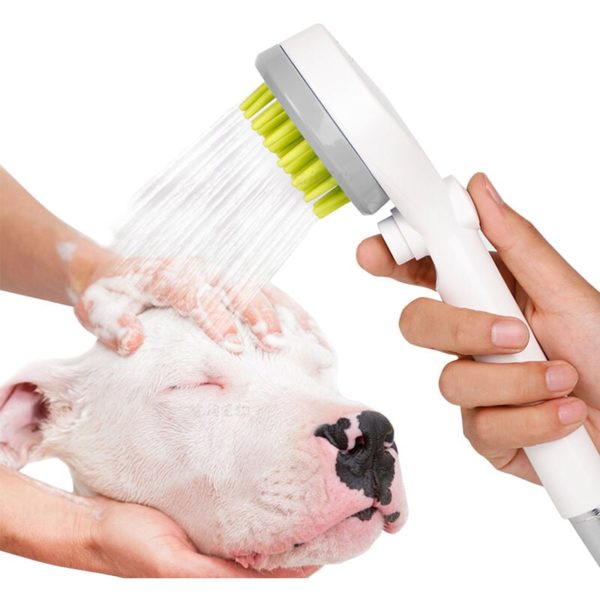 Pet Combing Shower Sprayer Pet Dog Bathing Grooming Massage Brush Tool Water Sprinkler Brush for Dogs Cats, Gray