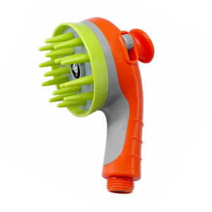 Pet Combing Shower Sprayer Water Sprinkler Brush for Dogs and Cats Handheld Grooming Shower Head with Soft Needles,model:Orange