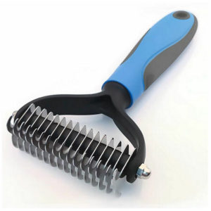 Pet Grooming Brush - Double Sided Undercoat & Detangling Rake Comb for Dogs and Cats, Extra Large