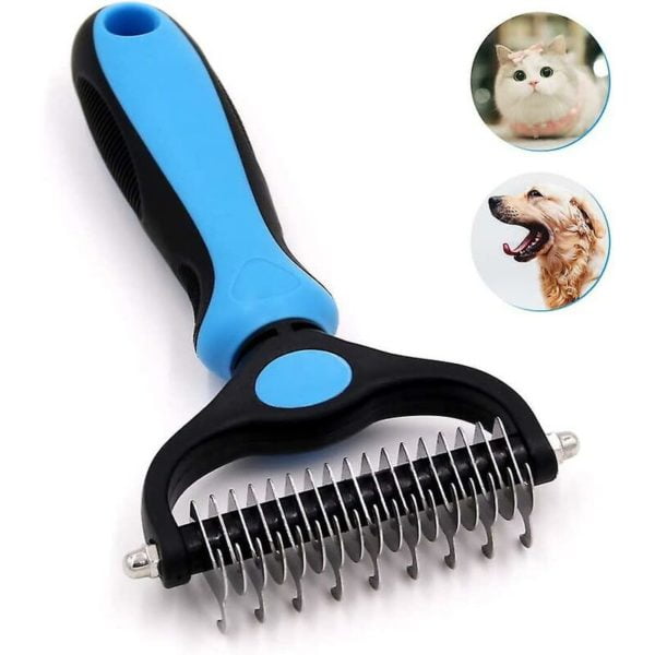 Pet Grooming Tool- 2 Sided Undercoat Rake For Dogs &cats-safe And Effective Dematting Comb For Mats&tangles Removing-no More Nasty Shedding Or Flying