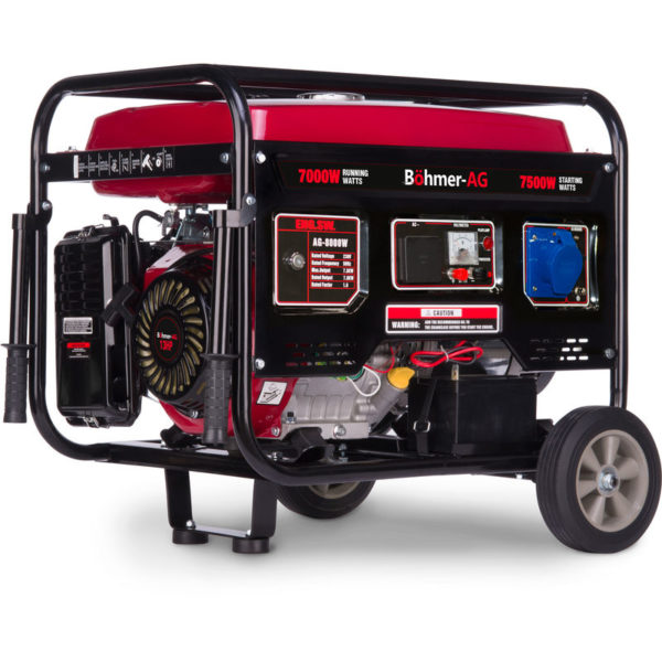 Petrol Generator BOHMER-AG 8000W-e - 7500w Electric Key Start 9.5 kVA 13Hp 4-Stroke OHV Engine for Heavy Duty Backup / Camping Power - 2 Year Warranty