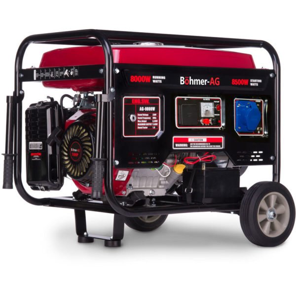 Petrol Generator BOHMER-AG 9000W-e - 8500w Electric Key Start 10.5 kVA 17Hp 4-Stroke OHV Engine for Heavy Duty Backup / Camping Power - 2 Year