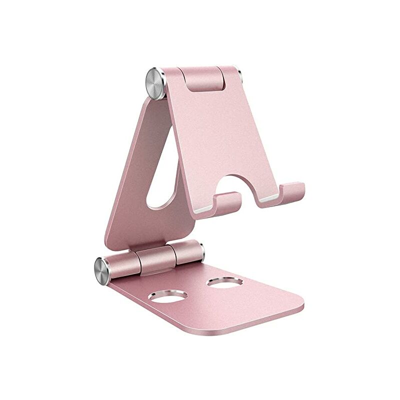 Phone Holder, Tablet Holder, Dock Holder Compatible for Mobile Phone, Accessories, Desk, Other Smartphones Aluminum -Rose Gold