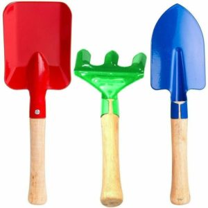 Piece Garden Tool Set, Metal With Sturdy Wooden Handle Safe Gardening Tools Trowel, Rake And Shovel For Women, Men, Teenagers Beach Sandbox Toy 3