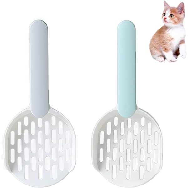 Pieces Cat Sand Shovel, Cat Litter Scooper, Litter Shovel, ABS Material, Durable and Easy to Clean, with Deep Shovel and Hidden Hook, for Cat and Cat