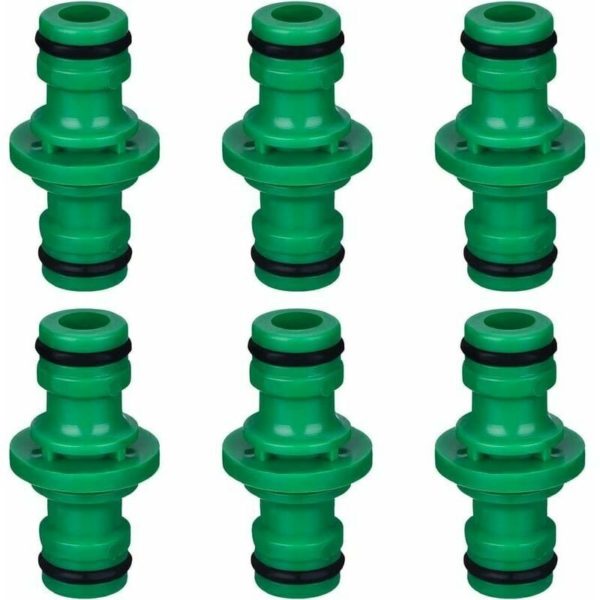 Pieces Double Male Hose Connector Hose Fittings for Join Garden Hose Tube (Green)