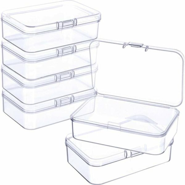 Pieces Small Clear Plastic Bead Storage Boxes With Hinged Lid For Collecting Small Items Jewelry FVO