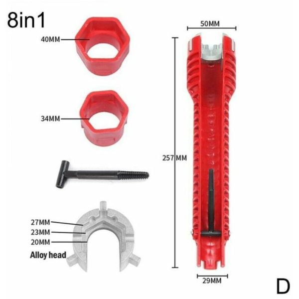 Pipe Wrench Multi-Purpose Faucet Wrench, Faucet And Sink Installer Tool,Plumbing Spanner Wrench Plumbing Tools For Toilet Bowl/Sink/Bathroom/Kitchen