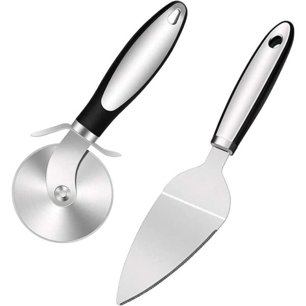 Pizza Cutter Set, Pizza Cutter, Professional Pizza Cutter, Pizza Cutter Pizza Shovel, Pizza Knife with Stainless Steel Blade, Ergonomic PP Material