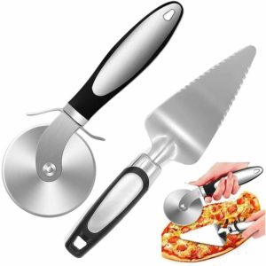 Pizza knife, stainless steel pizza cut, pizza wheels & pizza shovel set, non-slip plastic ergonomic handle, dishwasher ,