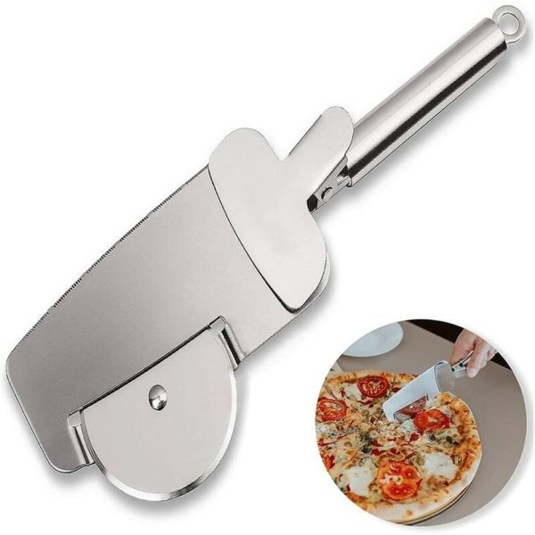 Pizza wheel, 4 in 1 multi-function pizza cutter, food grade stainless steel pizza cutter, pizza shovel, dishwasher safe