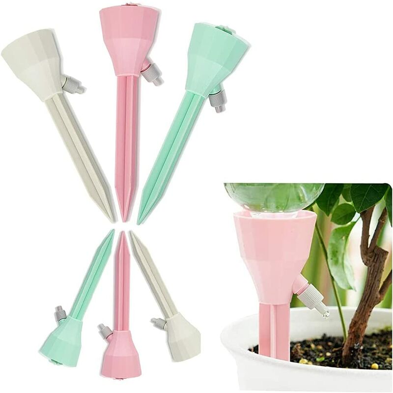 Plant Self Waterer, Spikes Devices Drip System, Plant Watering Devices with Slow Release Control Valve Switch, Automatic Drip Irrigation Watering
