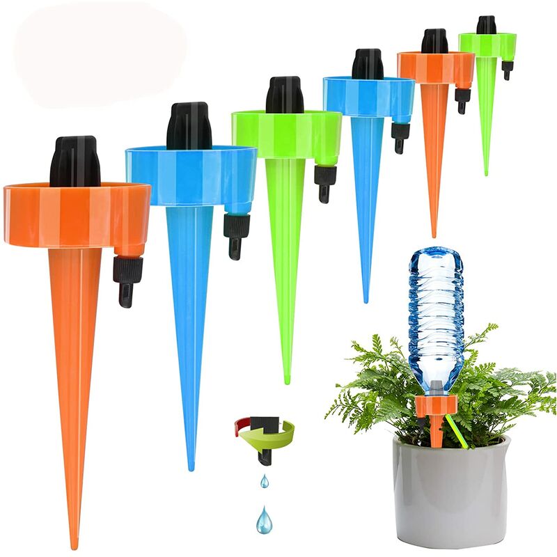 Plant Watering Devices Automatic Watering System Plant Self Waterer Spikes Adjustable Drip Irrigation Kits Vacation Plant Dripper with Control Valve
