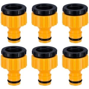 Plastic 3/4'' and 1/2'' bsp 2in1 Hose Nozzle Threaded Flow Tap Connector Threaded Faucet Adapter 6 Pack