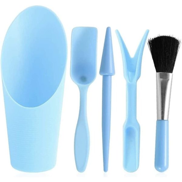 Plastic Succulent Planting Spatula, Multi-Purpose Shovel, Portable Soil Shovel, Bucket, Shovel, Planting Tools 5 Piece Set, Perfect for Home and