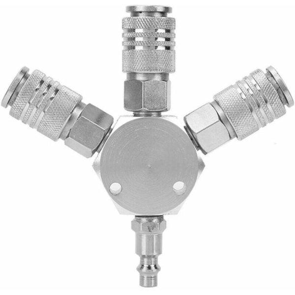 Pneumatic Connector, Quick Air Connector 3 Way Quick Connector Adapter for Air Hose with 1/4 Thread