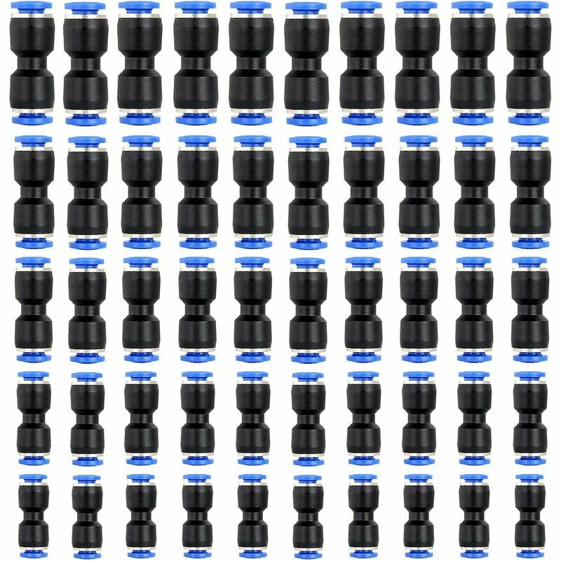 Pneumatic Straight Connector, 50 Pcs Hose Quick Connect Fittings for od 4mm 6mm 8mm 10mm 12mm (50 Pcs)