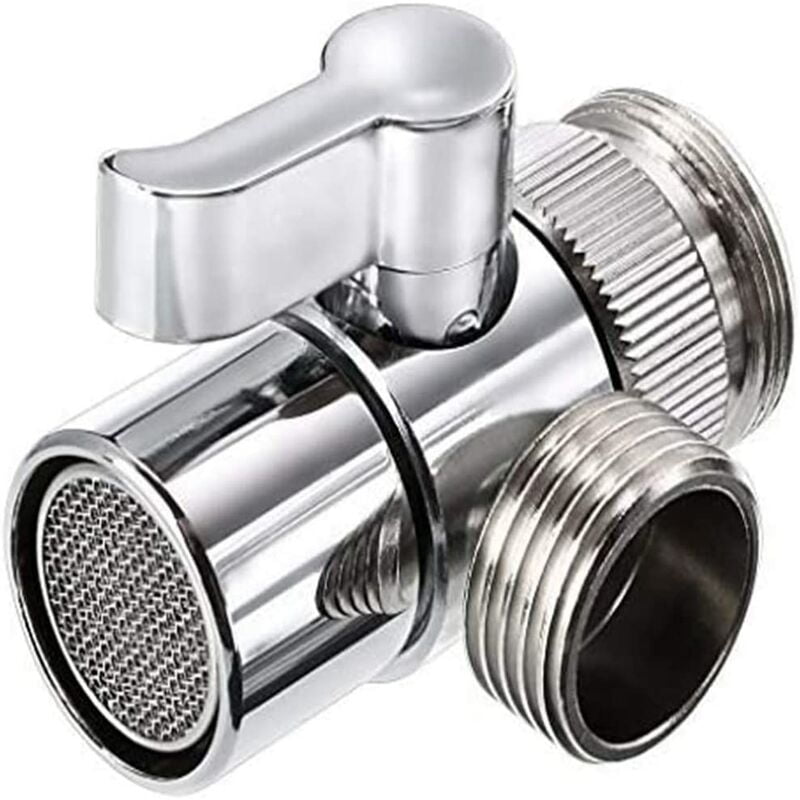 Polished Chrome Brass Sink Valve Diverter Faucet Splitter for Kitchen,Handheld Showerhead or Bathroom Sink Faucet Replacement Part Faucet to Hose