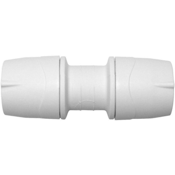 PolyMax MAX022 22mm Straight Pushfit Coupler Connector White Single - Polypipe