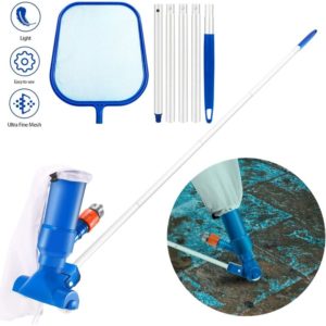 Pool Cleaning Maintenance Kit with Telescopic Pole, Pond Vacuum Cleaner, Scoop Pool Cleaning Set 3 Pieces Used in The Swimming Pools