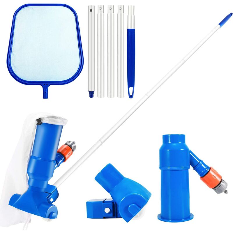 Pool Cleaning Maintenance Kit with Telescopic Pole, Pond Vacuum, Landing Net 3-Piece Pool Cleaning Set Used in Swimming Pools