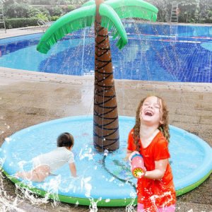 Pool mood lighting,Inflatable Palm Tree Yard Sprinkler Toy, Kids Spray Water Toy Outdoor Party Palm Tree for Backyard