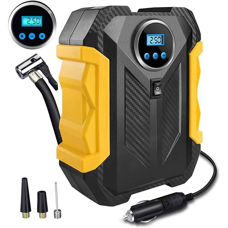 Portable Air Compressors Digital Tire Inflator Portable Air Compressor, dc 12V Air Inflator Pump with Backlight lcd Display for Car Tires Auto Stop
