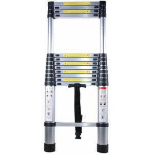 Portable Aluminum Outdoor Multifunctional Telescopic Ladder Telescopic Ladder Maximum Load: 150kg - Silver