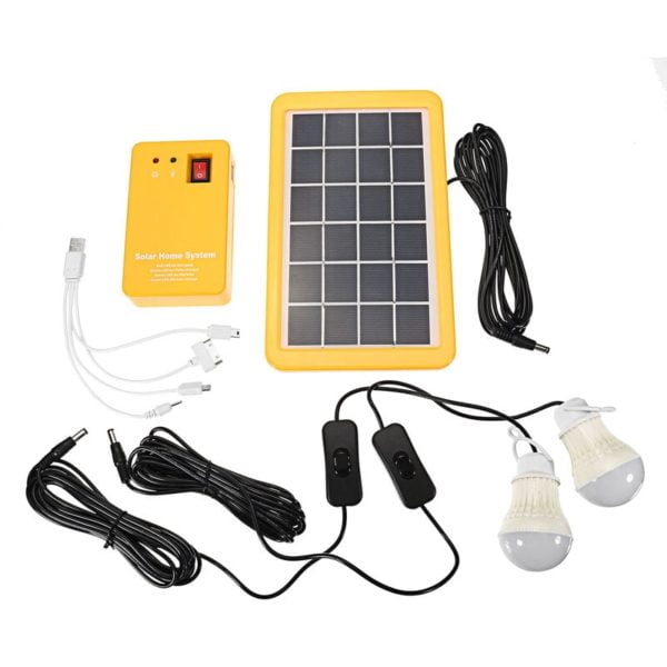 Portable Power Station, Solar Generator with 6W Solar Panel, usb dc Outlets, for Outdoor Camping, Home Backup Power