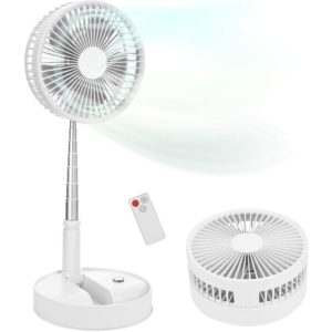Portable pedestal fan with remote control, 7.5 &34 Foldable desk fan, 7200mah & usb Quiet Fan, Mini Floor Fan, Telescopic Pedestal Fans for Personal