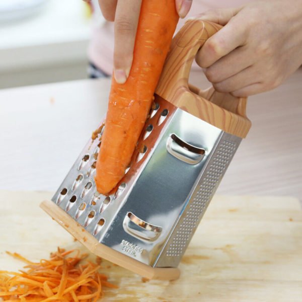 Potato Carrot Grater -Multi-Function Six-Sided Vegetable Slicer Cutter with Handle Kitchen Fruit Tool -Stainless Steel