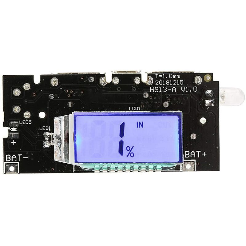 Power Bank Module, Dual usb 5V 1A 2.1A Power Bank 18650 Lithium Batery Charger diy Module lcd Display Electronic Components Assorted 18650 Battery