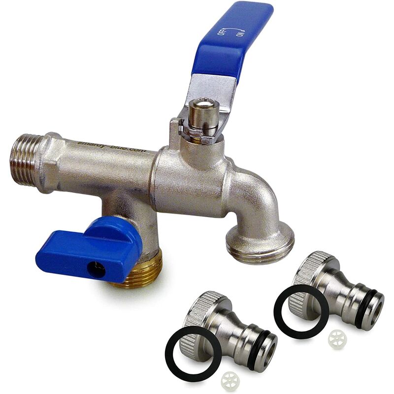 Premium Tap with Double Outlet, 1/2 x 3/4 x 3/4 Dispensing Tap - Rust ...