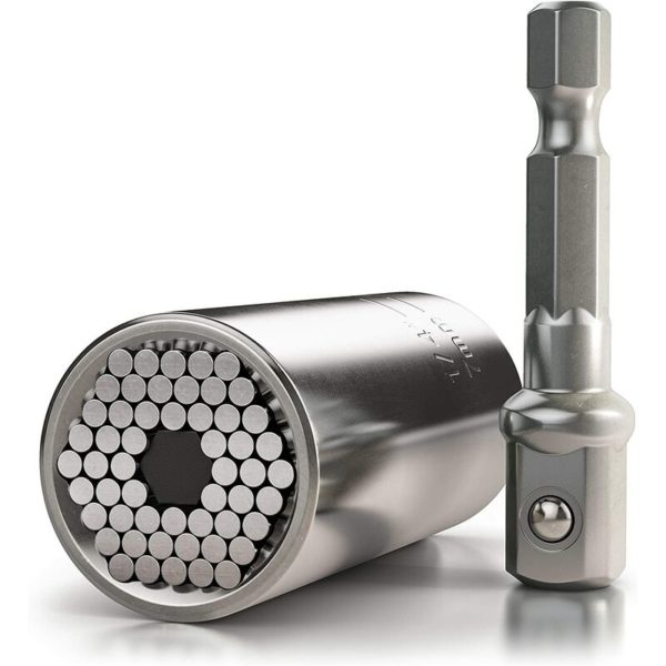 Premium Universal Wrench - Universal Socket Wrench Multi-Function Adapter - Power Grip Universal Wrench - Universal Nut Repair Hand Tool 7-19mm with