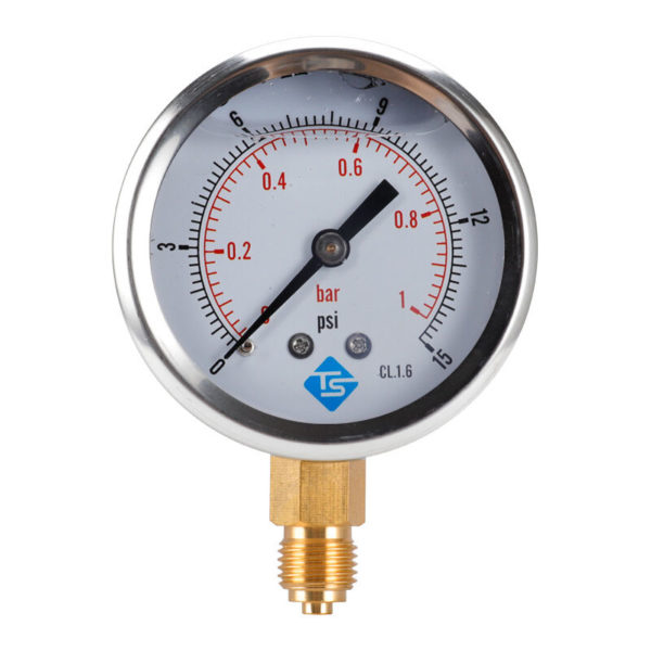 Pressure Gauge, 0-700bar/0-10000psi, Rustproof Iron Casing, 1/4 bspt Bottom Mount, Air Pressure Gauge, Water Pressure Gauge, High Accuracy Air