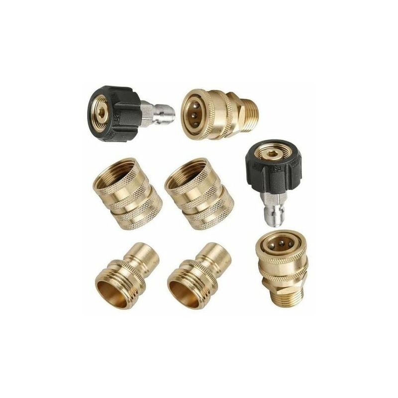 Pressure Washer Adapters, M22 Quick Couplers 8 Pack - Garden Equipment ...