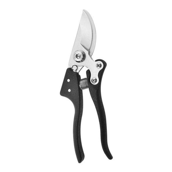 Professional Garden Pruning Shears Forged Gardening Scissors. Straight blade shears in Steel and Titanium. Bypass cut. Ergonomic Handles