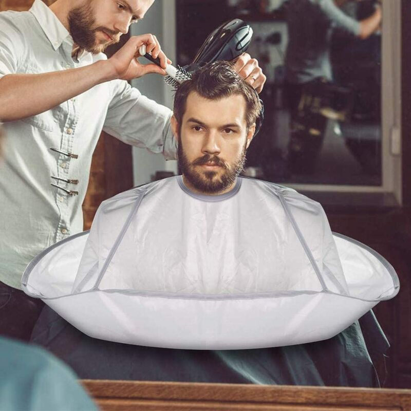 Professional Haircutting Cape Shaving Apron Umbrella With Self-Adhesive Clip, Haircutting Accessory for Adult Hair Salon - Litzee