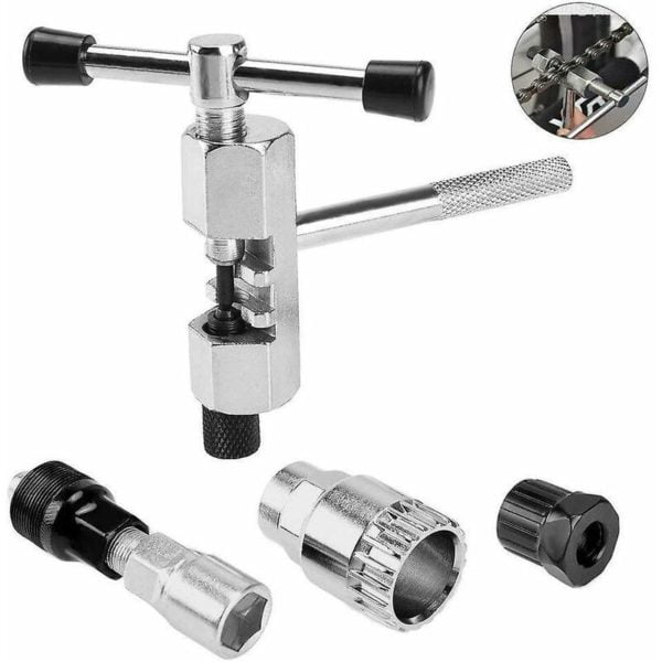 Professional multi-function bike repair tools, durable bike chain and pedal repair tools, bike crank puller with silver shank removal tool, 4 pack