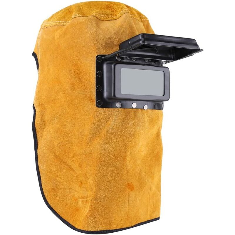 Protective Mask for Welding Helmet, Leather Lens Welding Cap Full Protection Durable Good Quality Heat Resistant Breathable