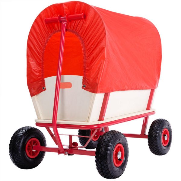 Pull Along Trolley Hand Wagon Cart Garden Festival Transport XL Wheelbarrow Red