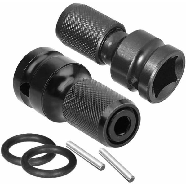 Qersta - 2 Pack Telescopic Socket Adapter 1/2' Drive Square to 1/4' Hex Socket Adapters Chuck Converter Quick Release For Impact Ratchet Wrench