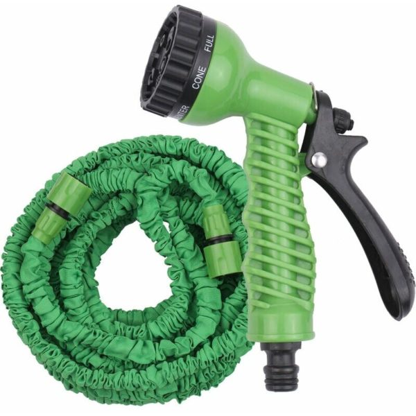 Qersta - Garden Hose, High Pressure Telescopic Garden Hose, Magic Flexible Garden Hose with 7 Function Spray Nozzle for Car Washing, Garden Watering,