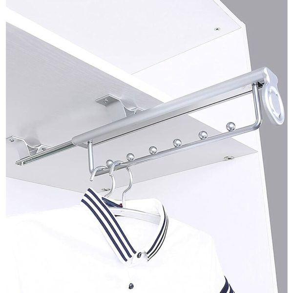 Qersta - Heavy Duty Pull Out Clothes Rack Trouser Sliding Hanger, Telescopic Wardrobe, Hanger Rail for Clothes Closet