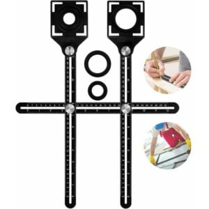 Qersta - Multi-Angle Measuring Ruler with 2 Positioning Holes, Aluminum Alloy Carpenter's Ruler, Measuring Tool Jig Suitable for Builders, Craftsmen,
