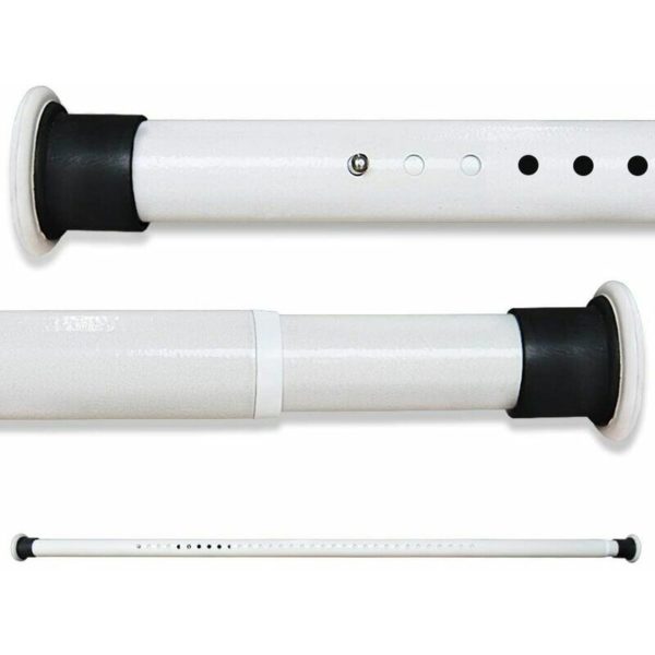 Qersta - No Drilling Extendable Shower Curtain Rod 160-210cm White Carbon Steel Telescopic Closet Rod for Bathroom Window Kitchen Cabinets